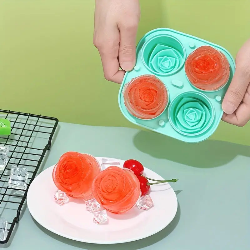 Stunning 3D Rose Shaped Ice Cube Mold