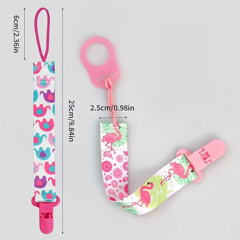Brightly Colored Baby Pacifier Holder Clips