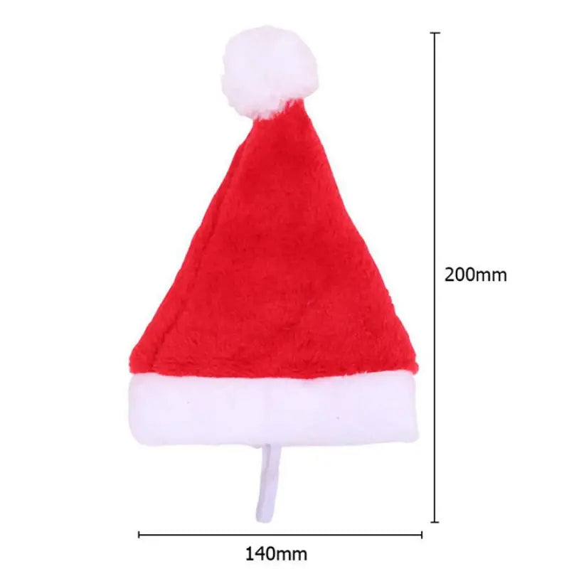 Santa Pet Hat with Under Chin Elastic Strap for Dogs and Cats