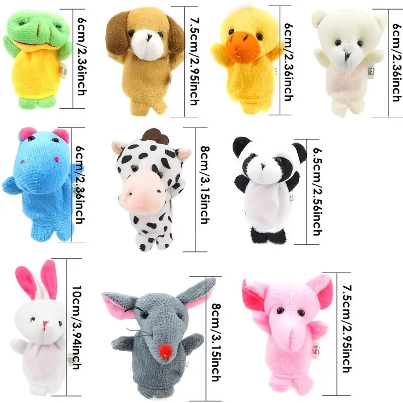 Adorable 10 pc Animal Finger Puppets - Perfect for Storytime!