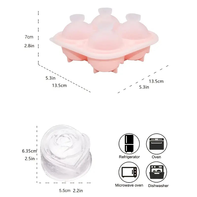 Stunning 3D Rose Shaped Ice Cube Mold