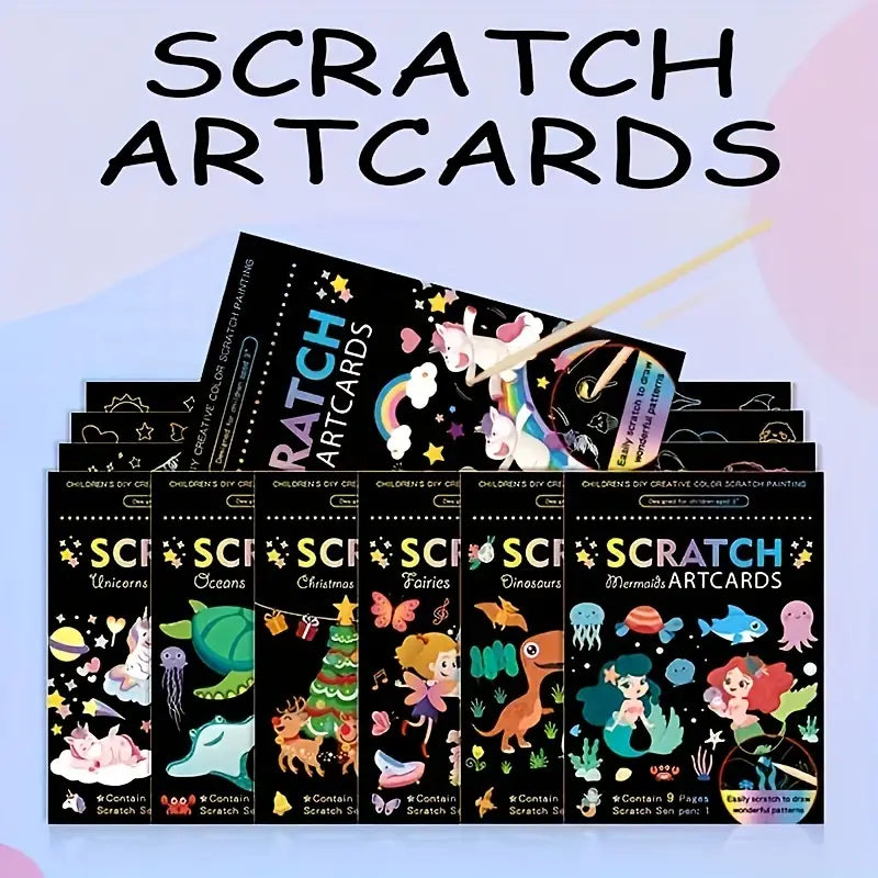 Child's Scratch Painting Book - Mermaid or Unicorn