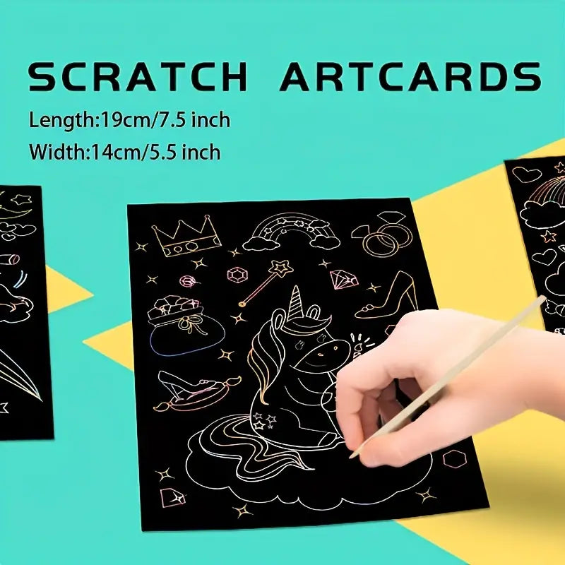 Child's Scratch Painting Book - Mermaid or Unicorn