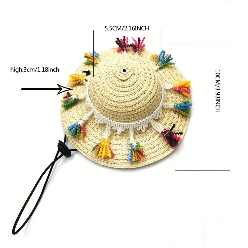 Pet Summer Straw Hat