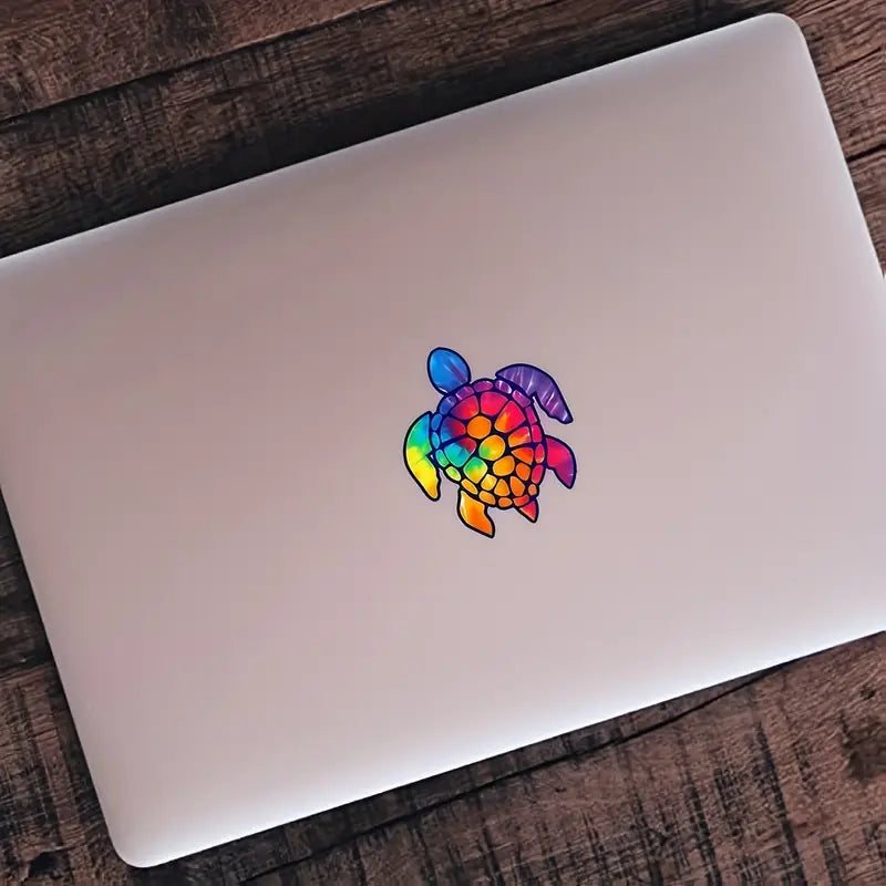 2 Reflective Turtle Rainbow Vinyl Car / Window Decals
