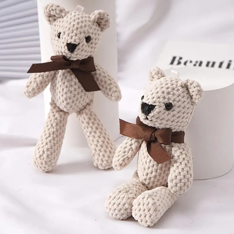 Cuddly Stuffed Bear with Bow