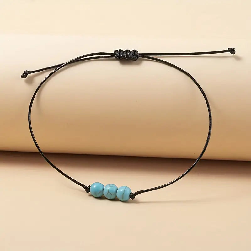 "A Little Wish For Healing" - Tiny Bead Bracelet - Turquoise