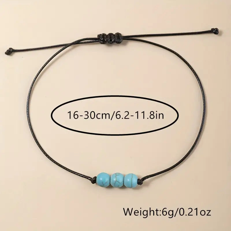 "A Little Wish For Healing" - Tiny Bead Bracelet - Turquoise