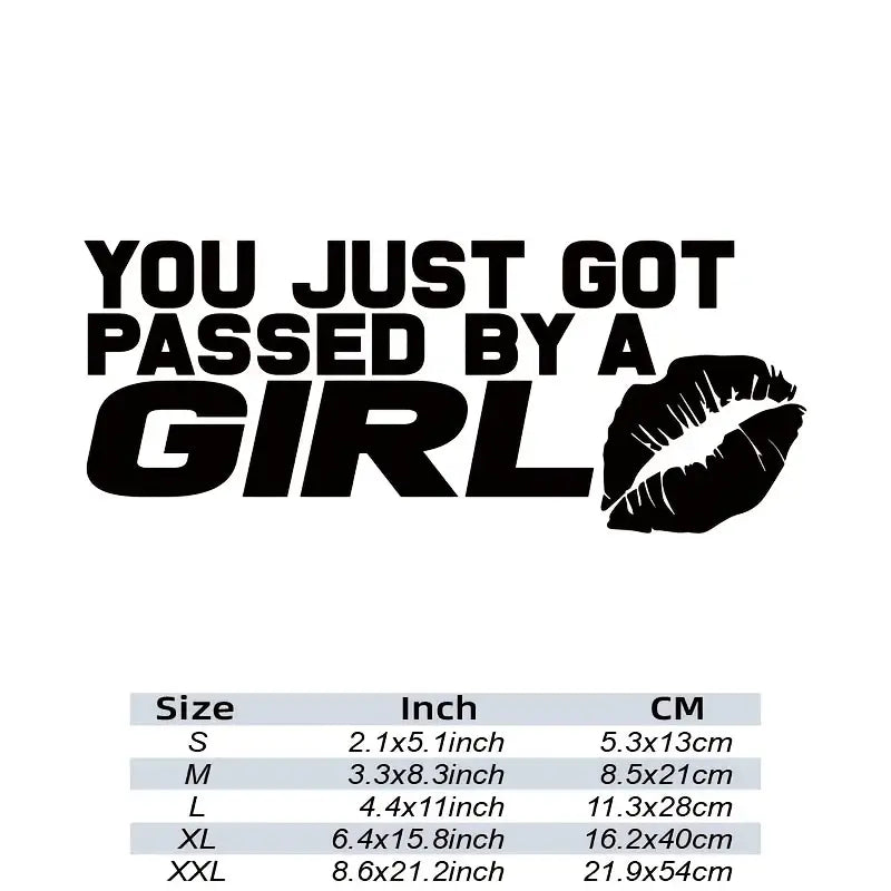 "You Just Got Passed By A Girl" - Car Window Decal