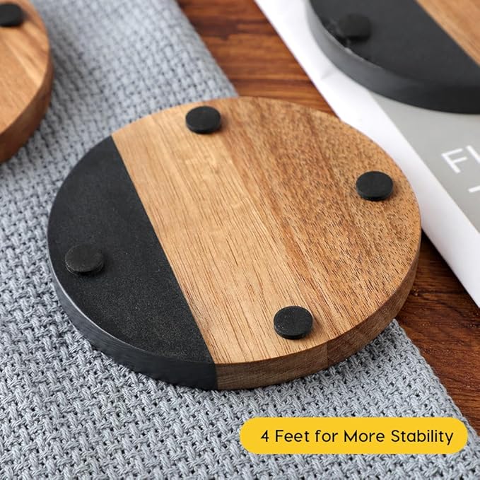 Faux Acacia Wood Coasters