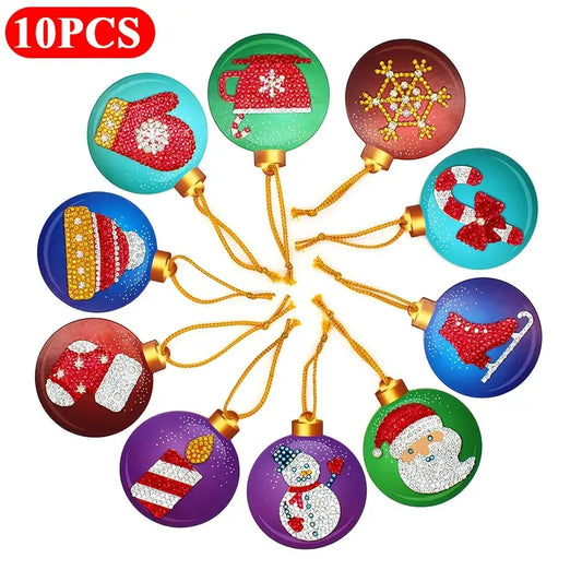 5 Diamond Paint Christmas Tags - Vibrant DIY