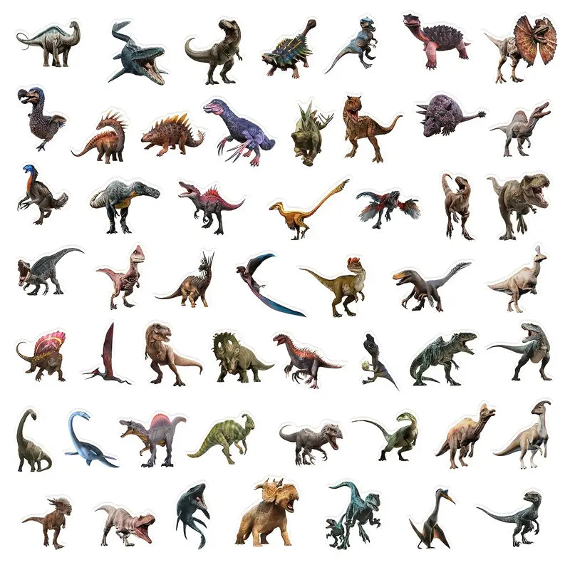 Dinosaur Stickers for Notebooks, Etc  50 pcs