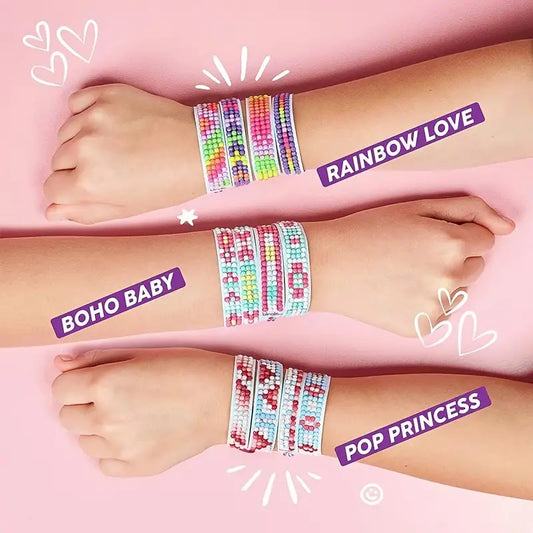 5D Diamond Paint DIY Arts & Crafts Bracelet Kit for Kids - Makes 2 Bracelets.
