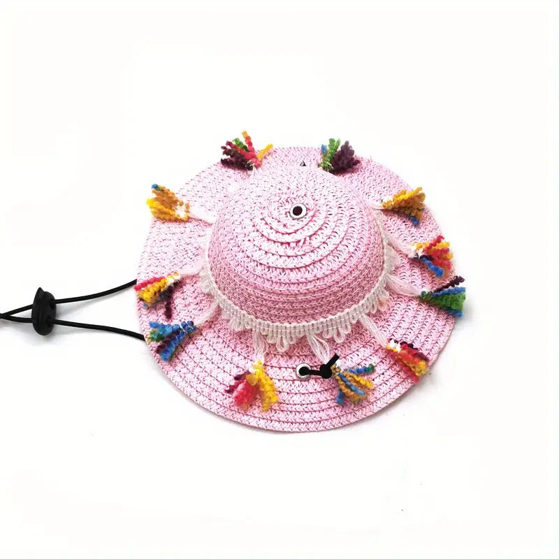 Pet Summer Straw Hat