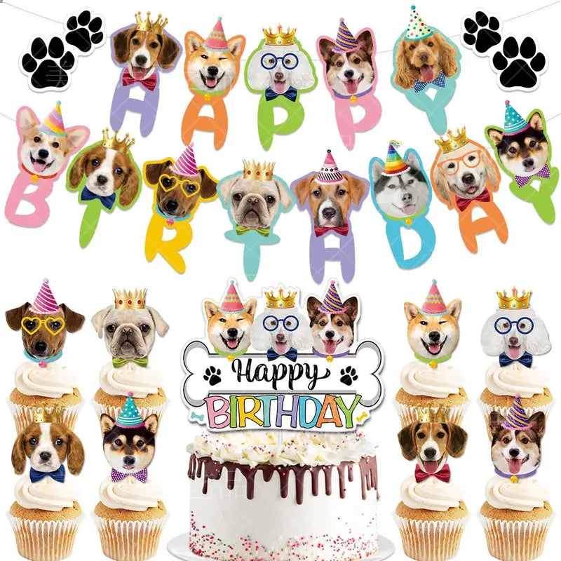 Dog Theme Birthday Banner