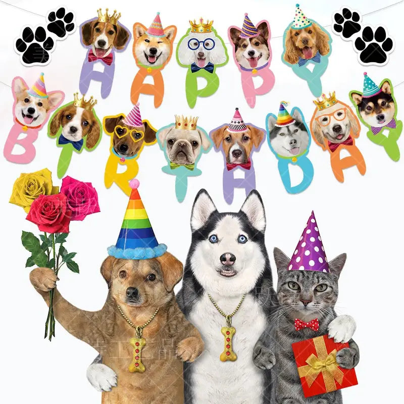 Dog Theme Birthday Banner