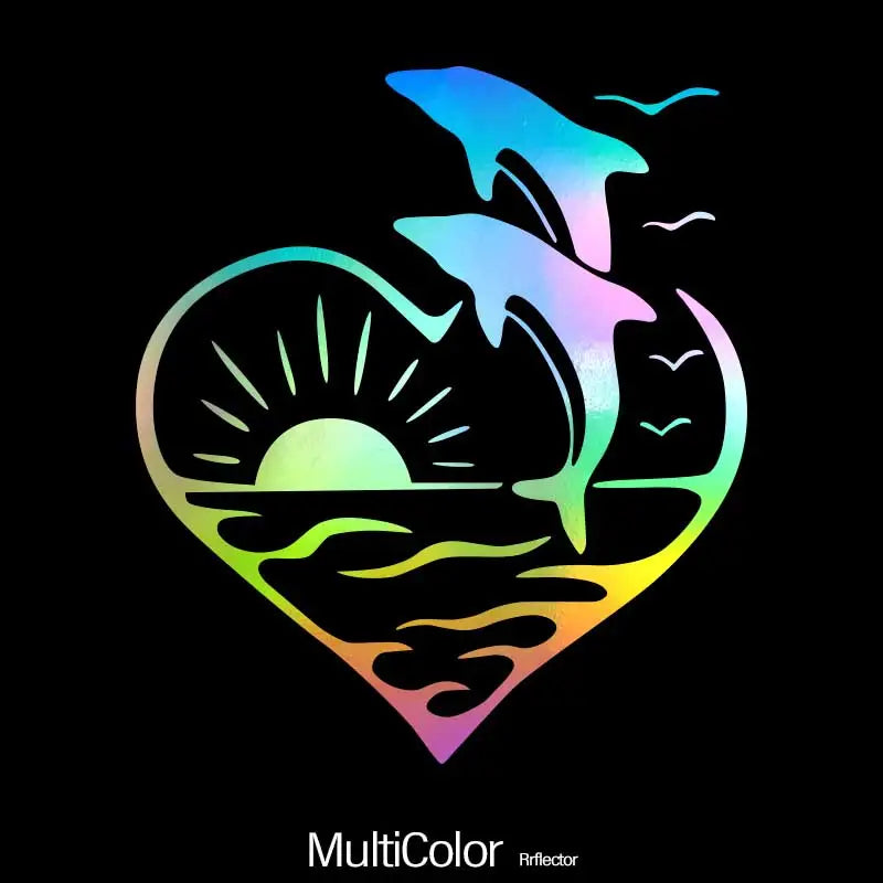 Dolphins Sunset on the Water - Car Sticker
