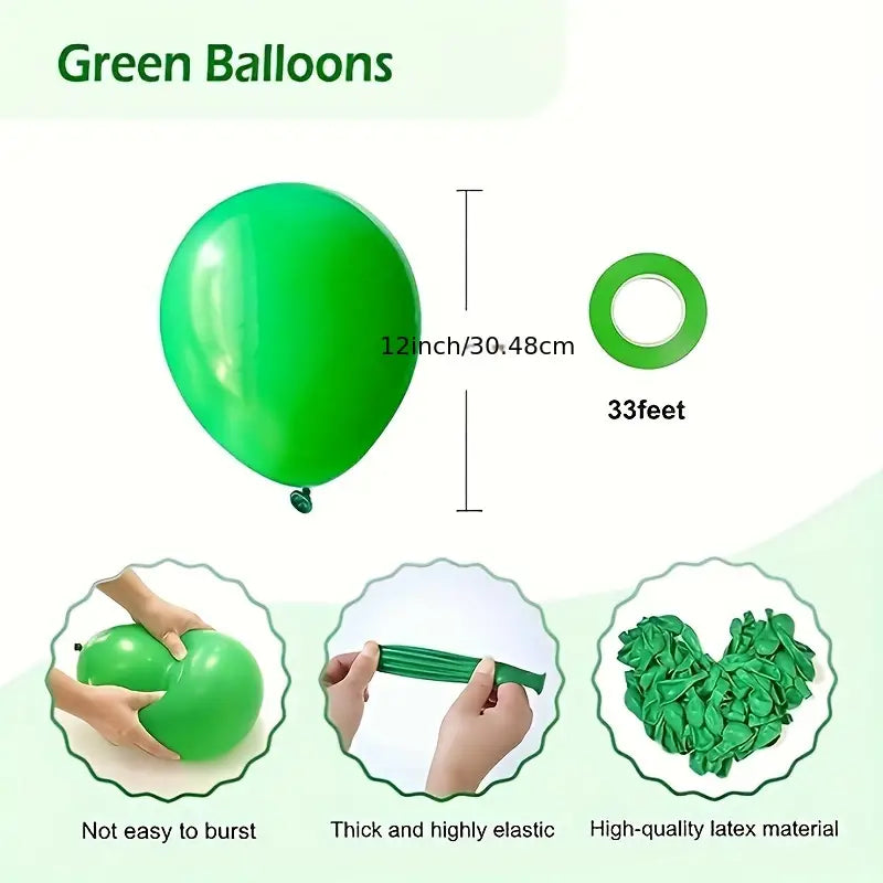 12 Inch Latex Balloons - Red or Sage Green - 10 Balloons In A Set