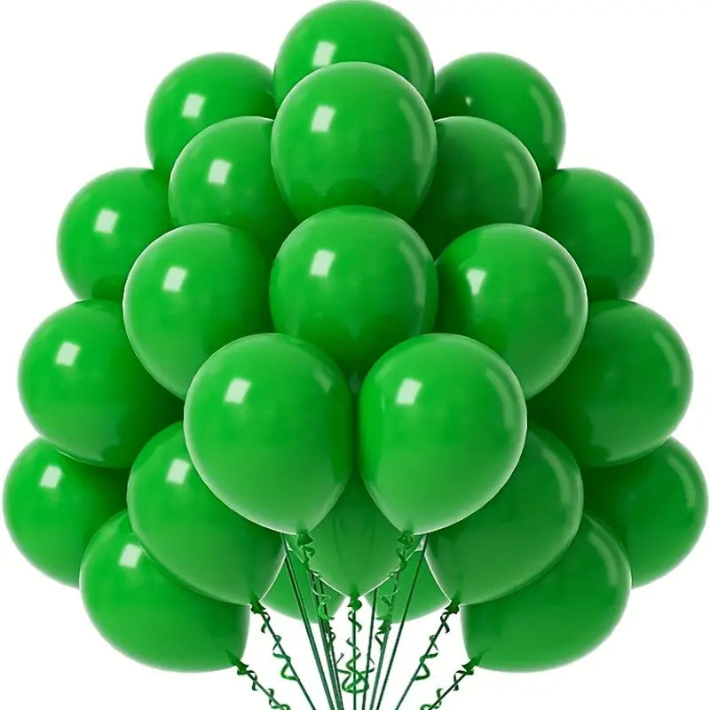 12 Inch Latex Balloons - Red or Sage Green - 10 Balloons In A Set