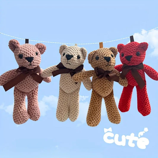 Cuddly Stuffed Bear with Bow