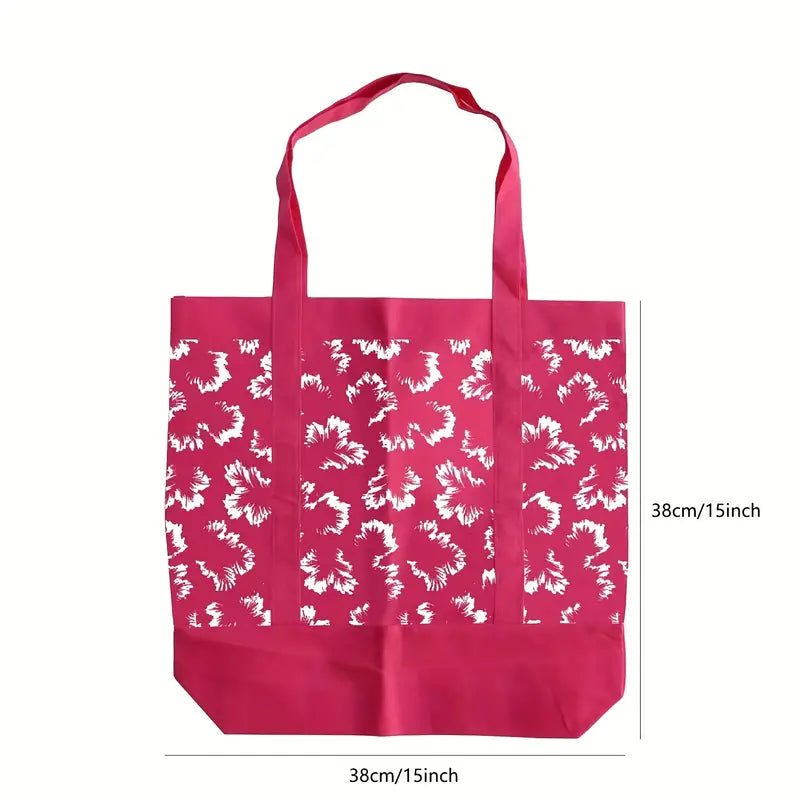 Large Capacity Non-Woven Bag  With Printed Flowers