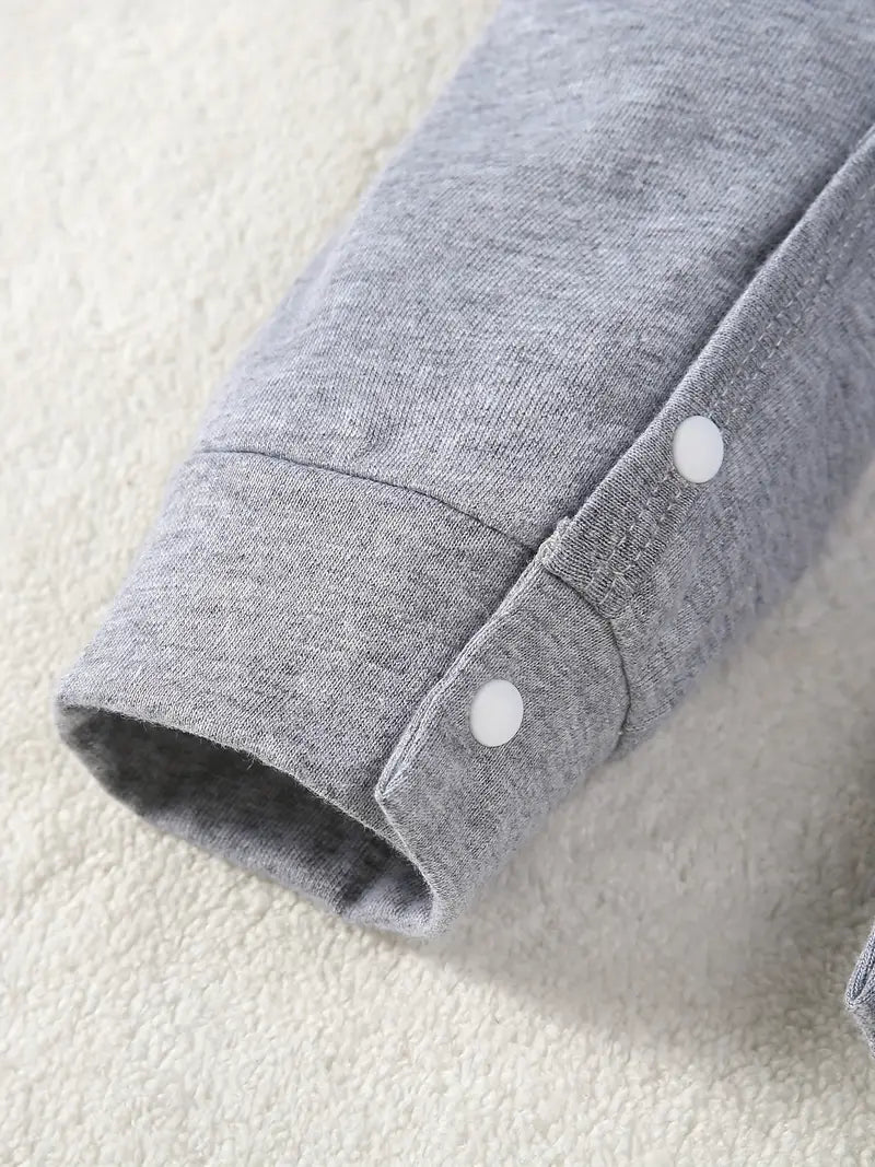 Newborn Unisex Basic Jumpsuit with Long Sleeves and Long Legs