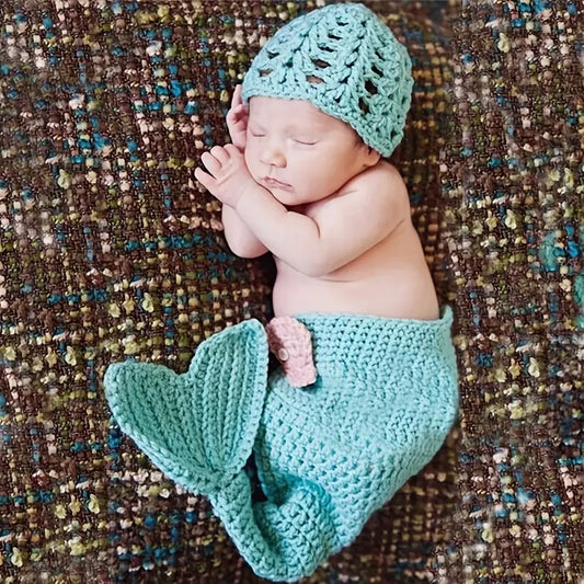 Newborn Handmade Mermaid  Suit - Costume for Photo - Photo Prop