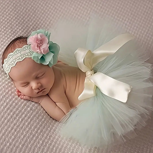 Newborn Tutu and Flower Headband - Photo Prop
