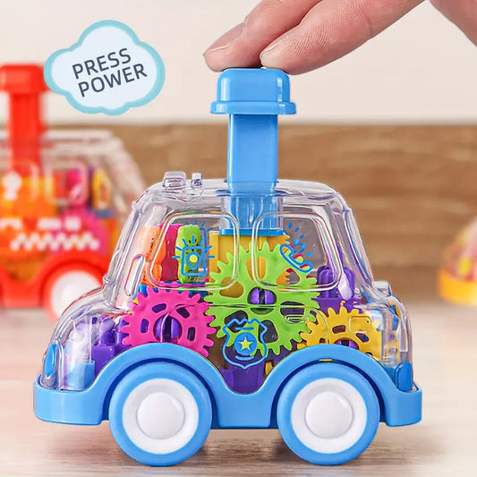 Press Car With Bright Gears - Goes Fast! No Batteries Needed!