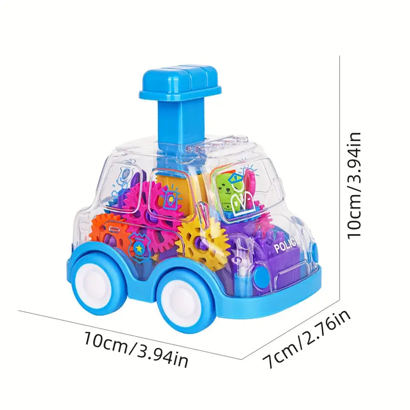 Press Car With Bright Gears - Goes Fast! No Batteries Needed!