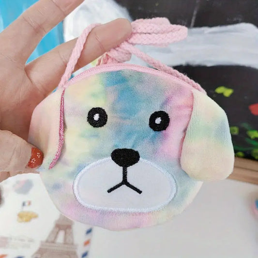 Plush Tie Dye Colorful Puppy or Cat Purse