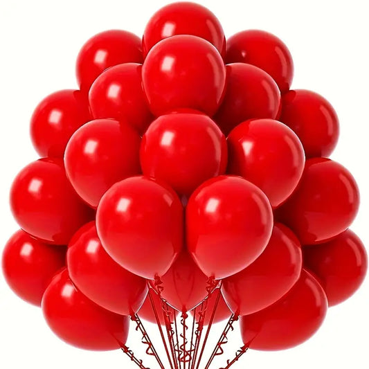 12 Inch Latex Balloons - Red or Sage Green - 10 Balloons In A Set