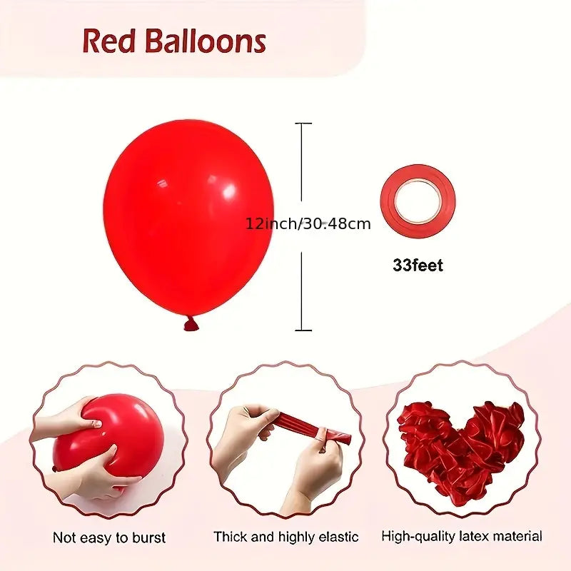 12 Inch Latex Balloons - Red or Sage Green - 10 Balloons In A Set