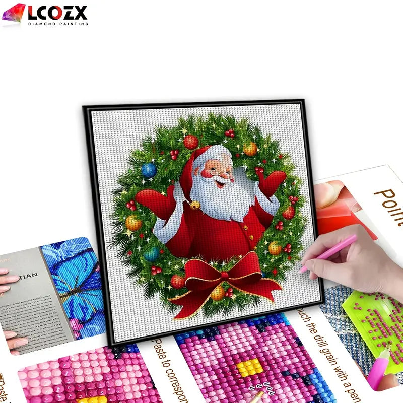 Diamond Painting Santa Christmas Wreath