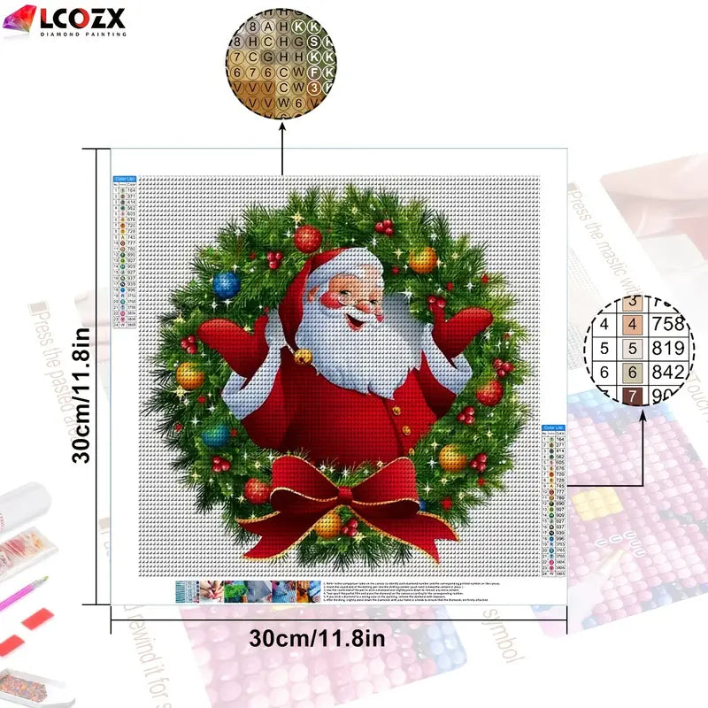 Diamond Painting Santa Christmas Wreath