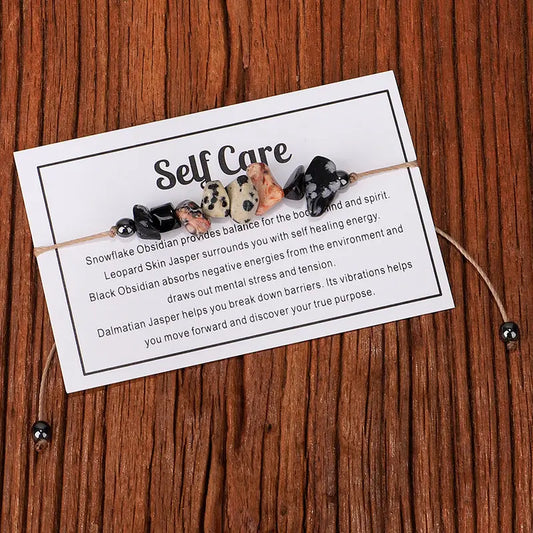 Stone Beaded "Self Care" Bracelet