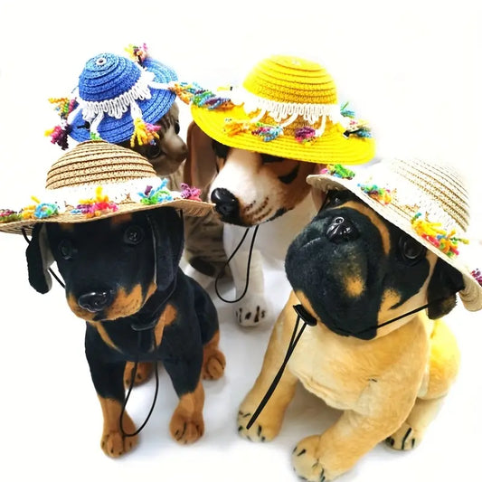 Pet Summer Straw Hat