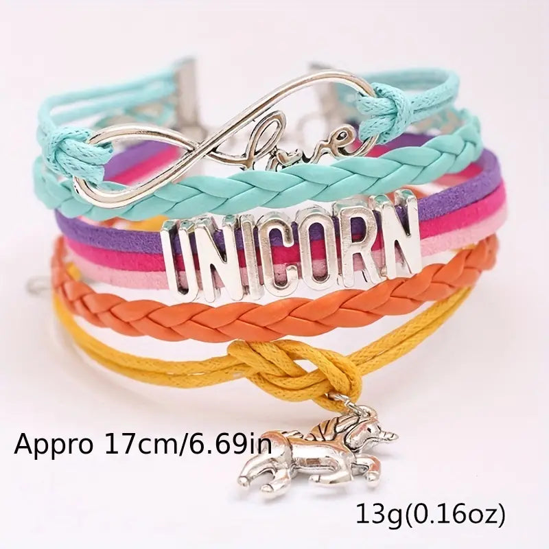 Love & Unicorn Boho Leather Bracelet